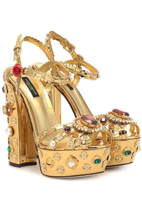 dolce gabbana gold heels